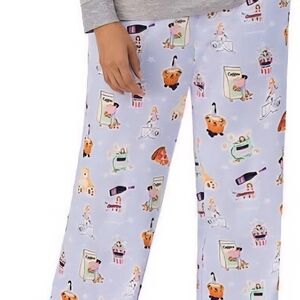 Jane and Bleecker Cartoon Print Pajama Bottoms - White and Gray